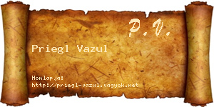 Priegl Vazul névjegykártya
